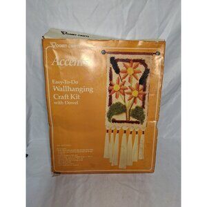 Vogart Accents Wallhanging Craft Kit, Latch Hook, Needlepoint, Daisies Dowel Rod